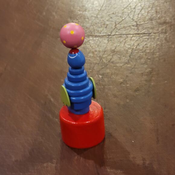 Vintage Wooden Push Hand Toy Big Toy Push Based Puppets - Picture 5 of 9